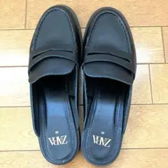 ☆新品 未使用 完売品☆ ZARA メタルディテール　ミュールローファー 美品 ZARA 今季 メタルディテールミュールローファー - メルカリ