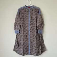 コットン小花柄　前開ワンピース　 キッズＭ　ピンク系