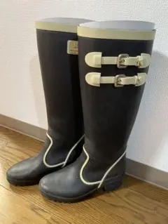 【美品】バーバリーブルーレーベル（L）レインブーツ 長靴  ロングブーツ 黒 2025年最新】BURBERRY BLUE LABEL 長靴・レインシューズの人気