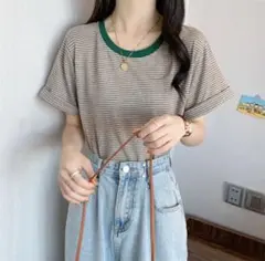 ストライプ 半袖Tシャツ Lサイズ