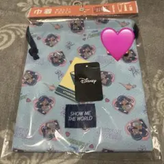 アラジン　ジャスミン　巾着袋　ディズニープリンセス　総柄　小物入れ　幼稚園