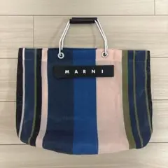 MARNI マルニ フラワーカフェ トートバッグ ナイトブルー MARNI マルニフラワーカフェ トートバッグ ストライプ メッシュ