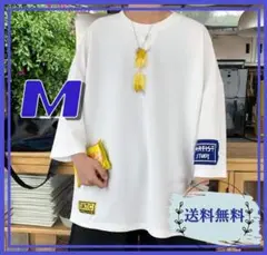メンズ Tシャツ ビッグ オーバーサイズ 半袖 白 ホワイト ストリート M