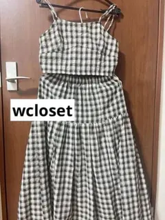 美品 wcloset チェック セットアップ ワンピース