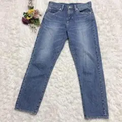 ダズリン【L】ストレートジーンズ　ダメージ加工　シンプル　ジーパン　デニムブルー