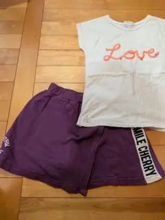 H&M LoveプリントTシャツとショートパンツセット