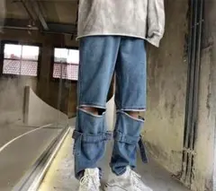 ライトブルーカージョンデニムパンツ
