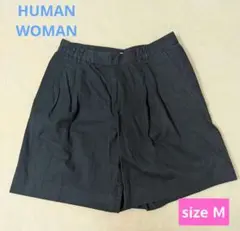 HUMAN WOMAN　ネイビー　 ショートパンツ　ひざ上　コットン100％