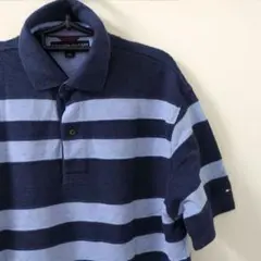 Tommy Hilfiger ポロシャツ　ストライプ　ネイビー　サイズS/P