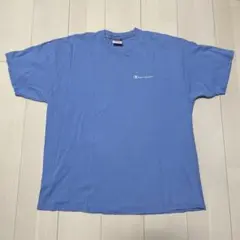 Champion ブルー Tシャツ ロゴ入り