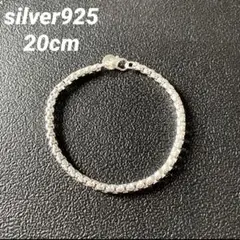 【人気商品】シルバー925 ロールチェーン　ブレスレット　メンズ　20cm