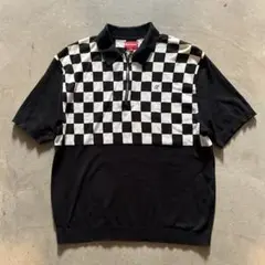 Supreme 2022SS Checkerboard Zip Polo 美品