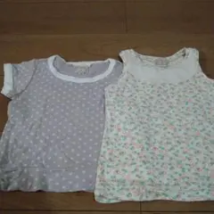 ハンドメイドシャツ　２枚セット　100cm 水玉