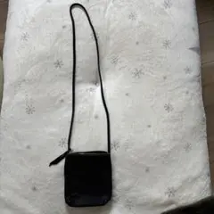 黒 レザー サコッシュ ショルダーバッグ