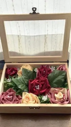 ウッドボックス お花【薔薇】 ハンドメイド
