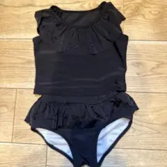 黒いフリル付き水着 女の子用