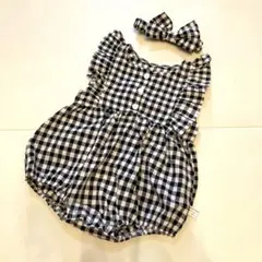 美品⭐︎ロンパース80cm チェック柄