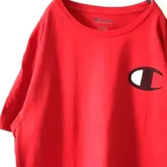 チャンピオン Champion ロゴ Tシャツ L レッド 赤 古着