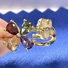 ✴️1111円均一✴️カラフルキュービックジルコニアフラワーリング