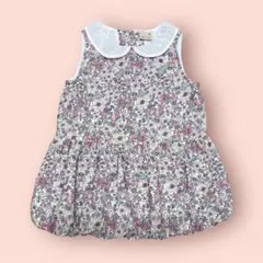 美品 プティマイン 80 花柄ワンピース 夏物 女の子 リバティ