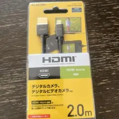 エレコム micro HDMI ケーブル 2m 4K × 2K対応スーパースリム