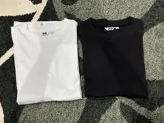 UNIQLOエアリズムコットンオーバーサイズシャツ 2枚セット（白・黒)