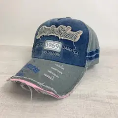 【訳アリ】Rock Shank刺繍ダメージキャップ 帽子／グレー☆新品未使用☆