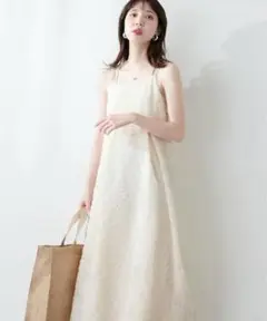 【ナイスクラップ】アイボリー レース キャミワンピース ロング　タグ付き　新品