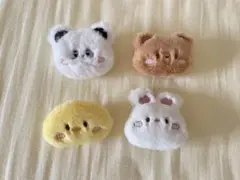 動物デザインのふわふわブローチ4点セット