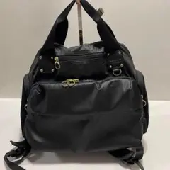 美品 カナナプロジェクト リュックKanana project ゴールド金具 黒