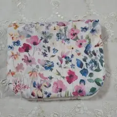 リバティfuwara6重ガーゼハンカチ◇フェルダ◇白×ピンク