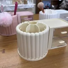 アイボリー ブラシホルダー 収納ボックス 引出し 文房具収納にも プレゼント