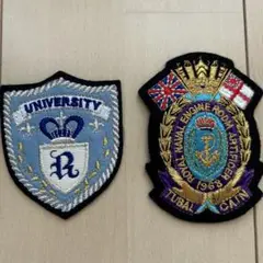 大学エンブレムと海軍エンブレムセット