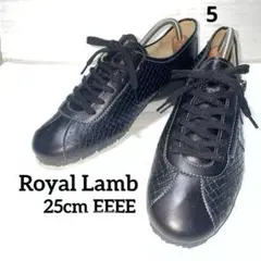 美品 Royal Lamb 本革 シューズ 25cm EEEE 黒