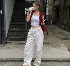 nalm. 2way shift white denim デニム