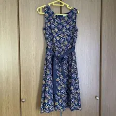 クチュールブローチ 花柄 ノースリーブ ワンピース