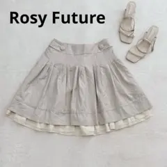 x49 Rosy Future フレアスカート ベージュ系 36 プリーツ