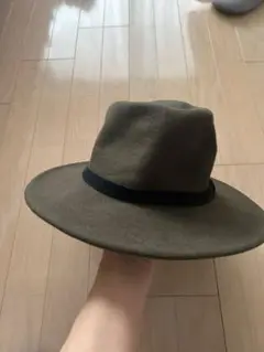 撥水性ウール100%オリーブグリーンハット