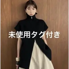 新品タグあり CLANE ZIP COLLAR KNIT VEST ブラック