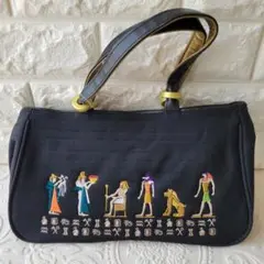新品☆エジプト風刺繍 ブラックトートバッグ