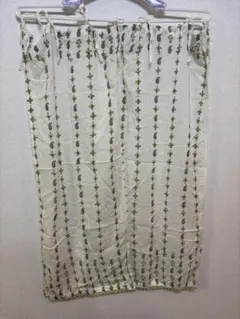【昭和レトロ】植物模様の刺繍のれん 約90cm x 約105cm