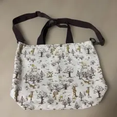 売り切りセール☆ディズニーくまのプーさん　2wayコットン総柄トートバッグ