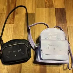 コボカ　ネコフェイス　合皮　リュック&ショルダーバックセット