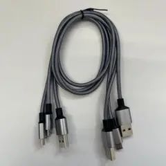 USB Type-A Type-Bケーブル 0.5m シルバー 3本 49