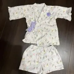 バースデイ アイスクリーム柄 甚平 120サイズ リボン　女の子　ガール　浴衣