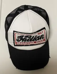 メッシュキャップ　黒　アメカジ　 ダメージ加工　ヴィンテージ風　古着