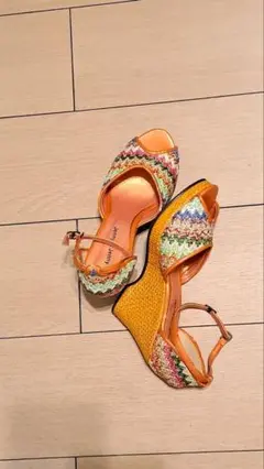 アジアン風 ウエッジサンダル Lサイズ