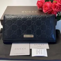 新品同様‼️ グッチ GUCCI 財布 長財布 シマレザー