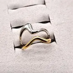 Jouete ジュエッテ 指輪 リング バイカラー ウェーブ 925 10号