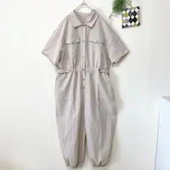 プラスサイズ 3XL ジャンプスーツ 半袖 テーパード SHEIN CURVE